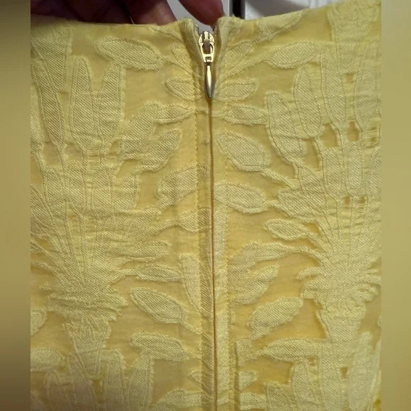 NWT Lilly Pulitzer Kavianna Dress Color: Finch Yellow Stacked Palm Burnout SZ 10 - Picture 8 of 11